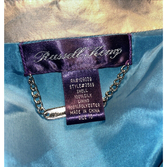 Russell Kemp Blazer SZ 10 100% Silk and Silk Lined Vintage Shoulder Pads Y2K - Picture 7 of 7